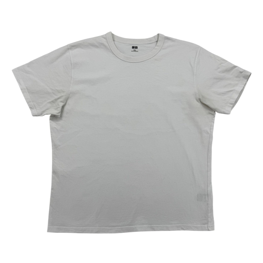 Uniqlo U T-Shirt Mens XXL White Good 100% Cotton Crew Neck Short Sleeve